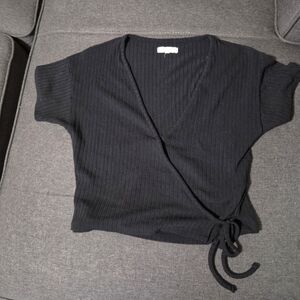 Madewell Black Ribbed Knit Top